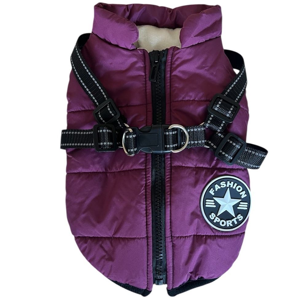 Purple Dog Vest with Harness